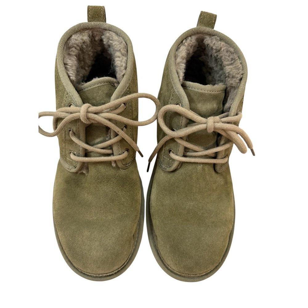 UGG Women's US 9 Burnt Olive Neumel Chukka Suede Ankle Boots Fur Lined Lace Up - Picture 3 of 7